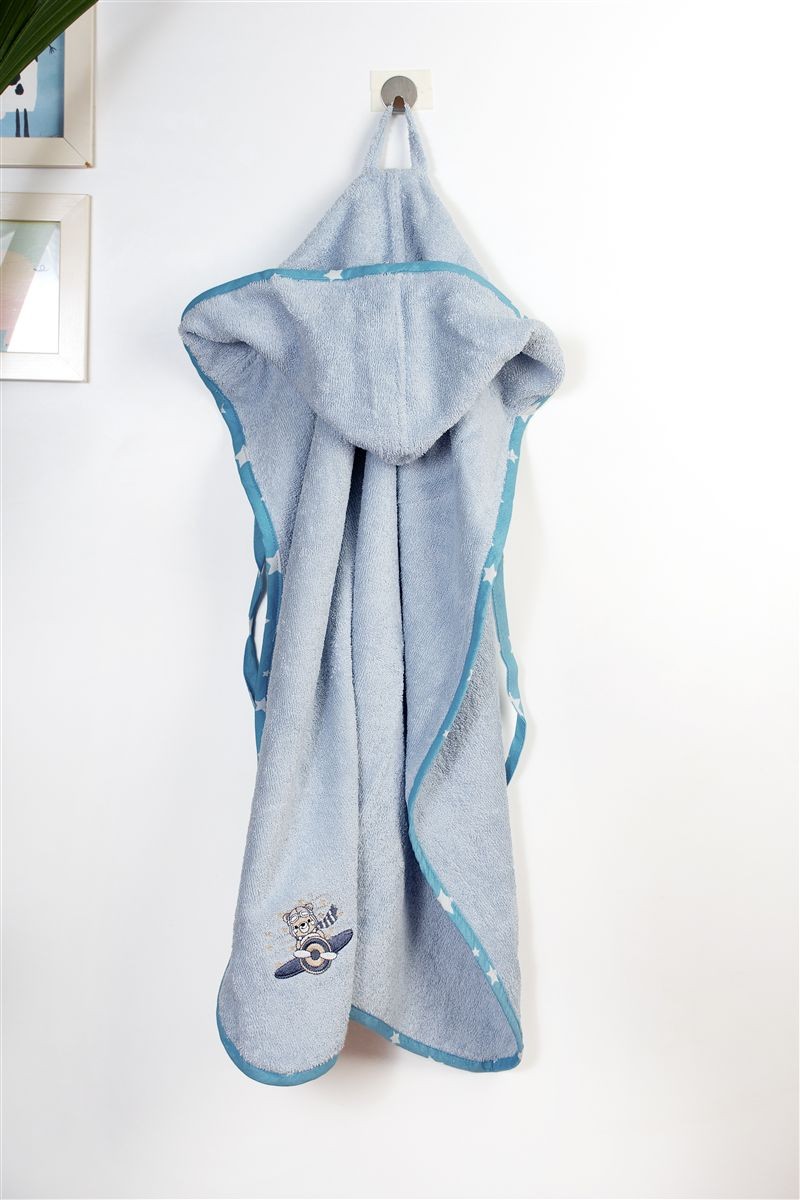 Κάπα Με Κέντημα Bebe 75x85εκ. Aviator 183 Sky Blue Dimcol (Ύφασμα: Βαμβάκι 100%, Χρώμα: Σιέλ) - DimCol - 31141429036
