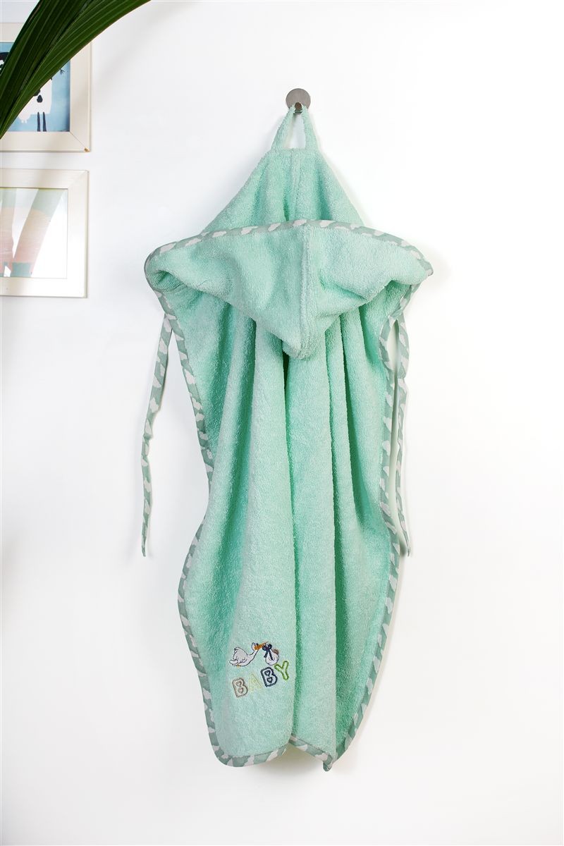Κάπα Με Κέντημα Bebe 75x85εκ. Stork 195 Mint Dimcol (Ύφασμα: Βαμβάκι 100%, Χρώμα: Μέντα) - DimCol - 31141429047