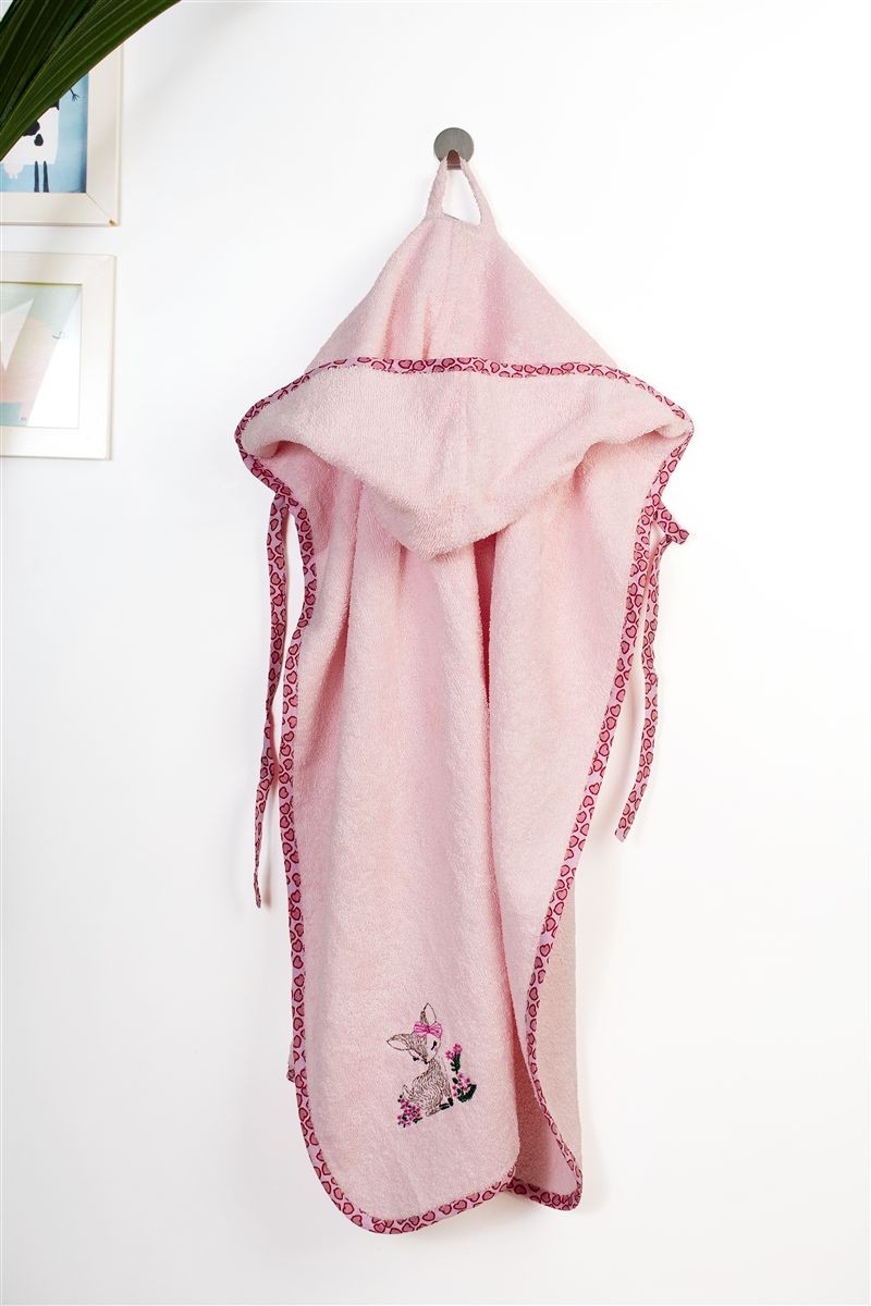 Κάπα Με Κέντημα Bebe 75x85εκ. Deer 196 Pink Dimcol (Ύφασμα: Βαμβάκι 100%, Χρώμα: Ροζ) - DimCol - 31141429048