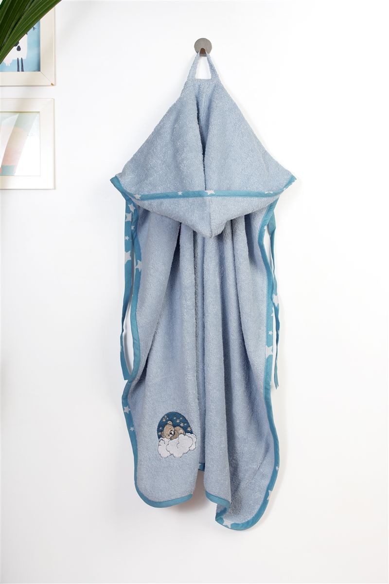 Κάπα Με Κέντημα Bebe 75x85εκ. Cloudy Bear 175 Sky Blue Dimcol (Ύφασμα: Βαμβάκι 100%, Χρώμα: Σιέλ) - DimCol - 31141429029