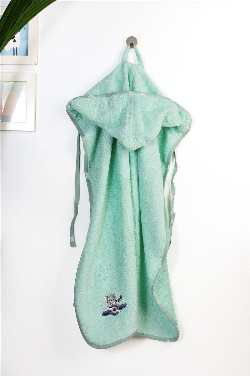 Κάπα Με Κέντημα Bebe 75x85εκ. Aviator 186 Mint Dimcol (Ύφασμα: Βαμβάκι 100%, Χρώμα: Μέντα) - DimCol - 31141429039