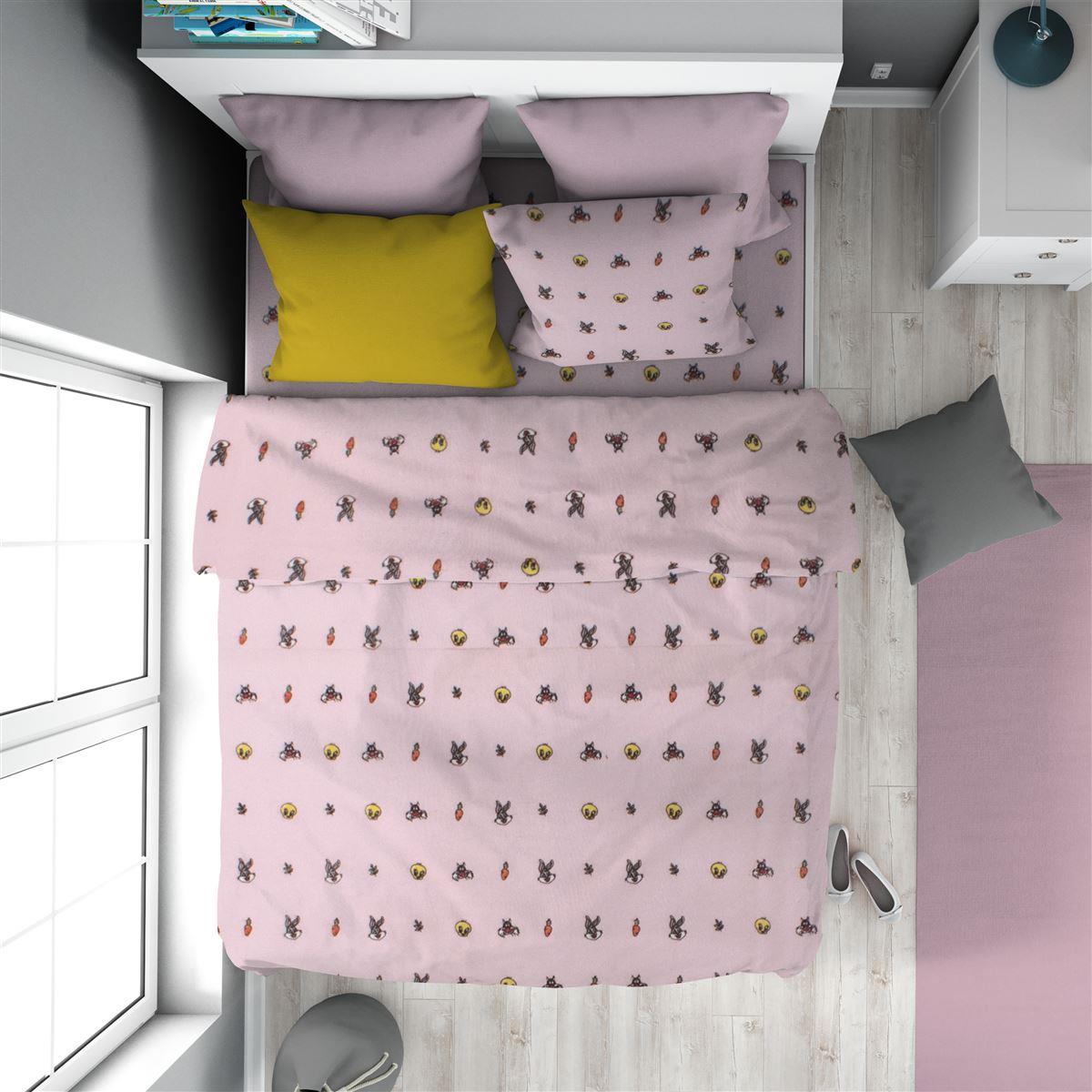 Παπλωματοθήκη Φανελένια Μονή 160x240εκ. Looney Tunes 39 Pink DimCol (Ύφασμα: Φανέλα, Χρώμα: Ροζ) - DimCol - 32210823020