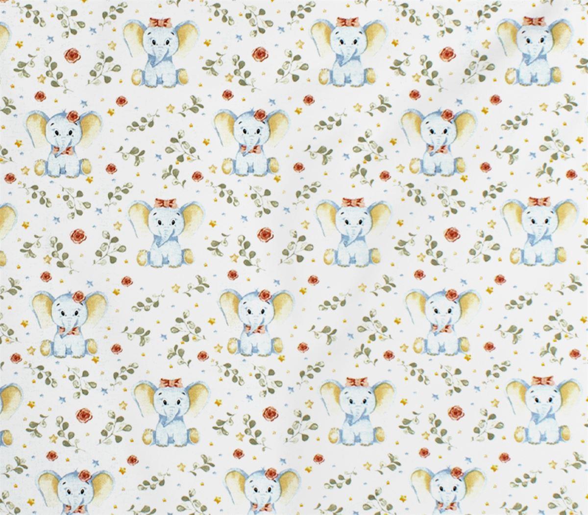 Πάνα Χασές Bebe Βαμβακερή 80x80εκ. Elephant 175 White-Blue DimCol (Ύφασμα: Βαμβάκι 100%, Χρώμα: Λευκό) - DimCol - 31111328007