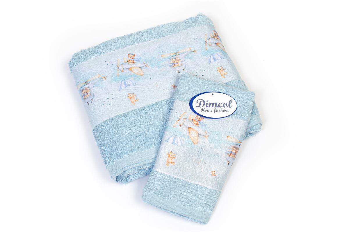 Σετ Πετσέτες 2τμχ Βαμβακερές Helicopter 305 Sky Blue DimCol (Ύφασμα: Βαμβάκι 100%, Χρώμα: Γαλάζιο ) - DimCol - 31160926046