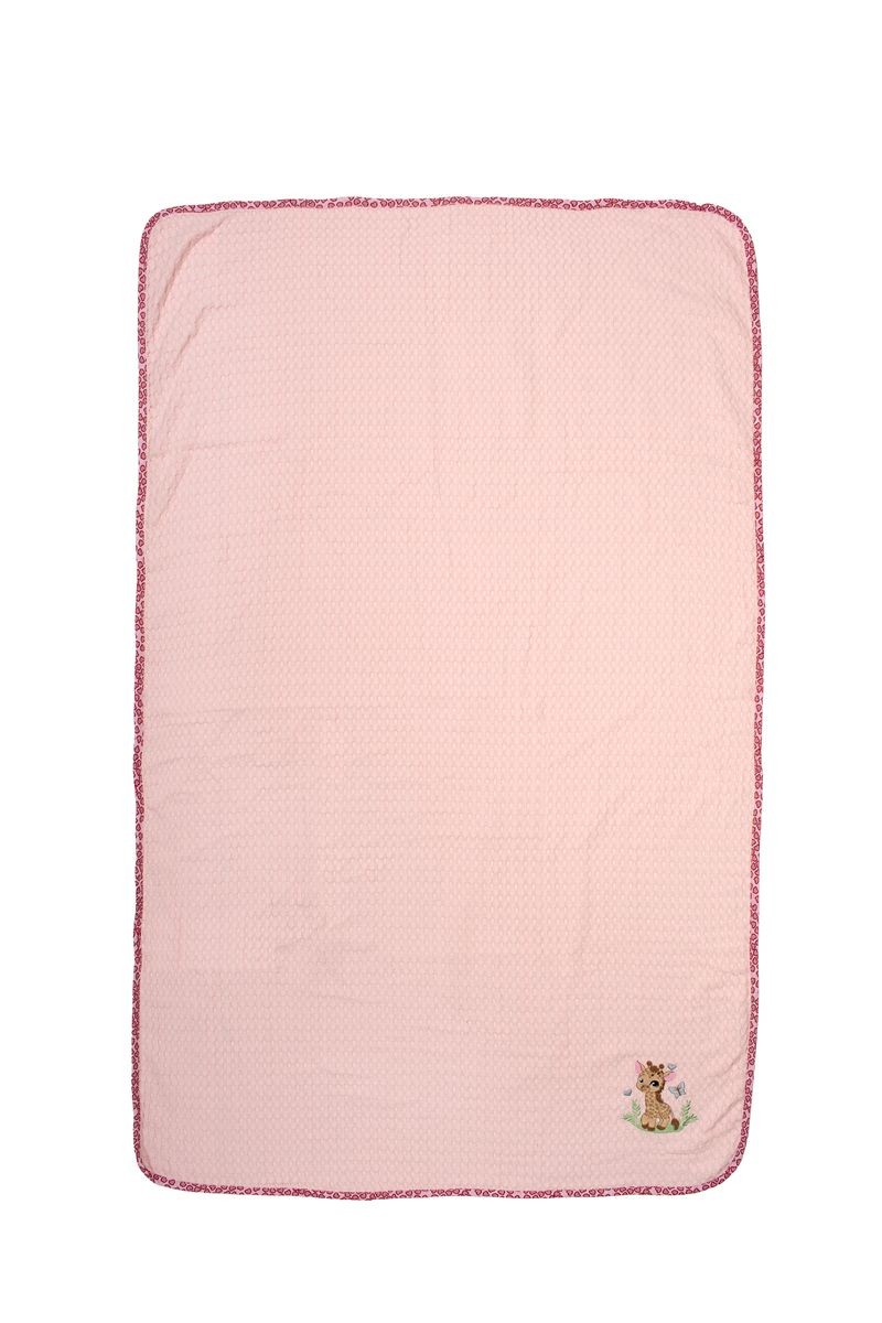 Κουβέρτα Πικέ Κούνιας 100x160εκ. Με Κέντημα Giraffe 171 Pink DimCol (Ύφασμα: Βαμβάκι 100%, Χρώμα: Ροζ, Μέγεθος: Κούνιας) - DimCol - 31142649001