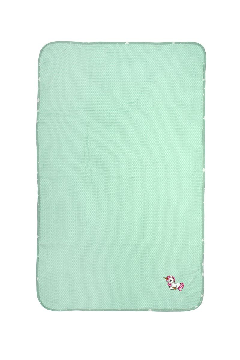 Κουβέρτα Πικέ Λίκνου 80x110εκ. Με Κέντημα Unicorn 190 Mint DimCol (Ύφασμα: Βαμβάκι 100%, Χρώμα: Μέντα, Μέγεθος: Λίκνου) - DimCol - 31142620020