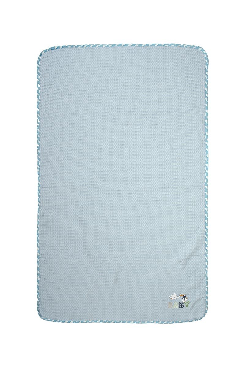 Κουβέρτα Πικέ Κούνιας 100x160εκ. Με Κέντημα Stork 191 Sky Blue DimCol (Ύφασμα: Βαμβάκι 100%, Χρώμα: Γαλάζιο , Μέγεθος: Κούνιας) - DimCol - 31142649021