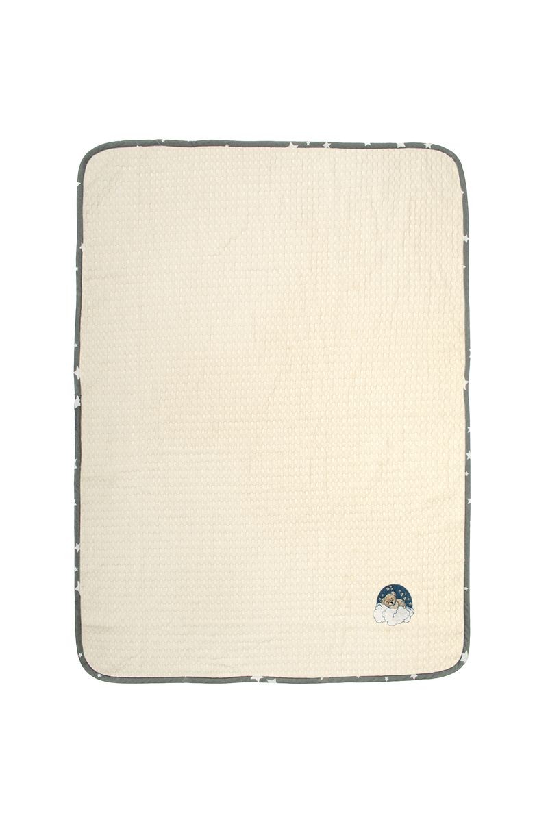 Κουβέρτα Πικέ Κούνιας 100x160εκ. Με Κέντημα Cloudy Bear 177 Ecru-Grey DimCol (Ύφασμα: Βαμβάκι 100%, Χρώμα: Γκρι, Μέγεθος: Κούνιας) - DimCol - 31142649007