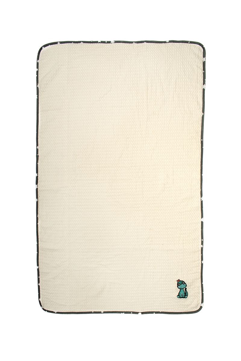 Κουβέρτα Πικέ Κούνιας 100x160εκ. Με Κέντημα Dinosaur 181 Ecru-Grey DimCol (Ύφασμα: Βαμβάκι 100%, Χρώμα: Γκρι, Μέγεθος: Κούνιας) - DimCol - 31142649011