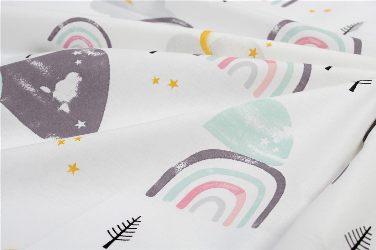 Πάνα Χασές Bebe Βαμβακερή 80x80εκ. Rainbow 575 White-Pink DimCol (Ύφασμα: Βαμβάκι 100%, Χρώμα: Λευκό) - DimCol - 31111328054