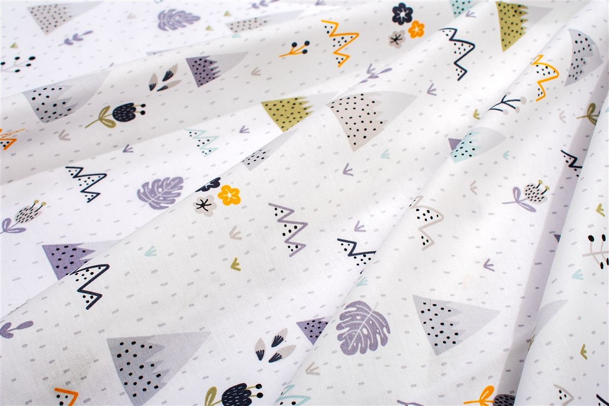 Πάνα Χασές Bebe Βαμβακερή 80x80εκ. Whimsical Mountainside 588 White-Grey DimCol (Ύφασμα: Βαμβάκι 100%, Χρώμα: Λευκό) - DimCol - 31111328067