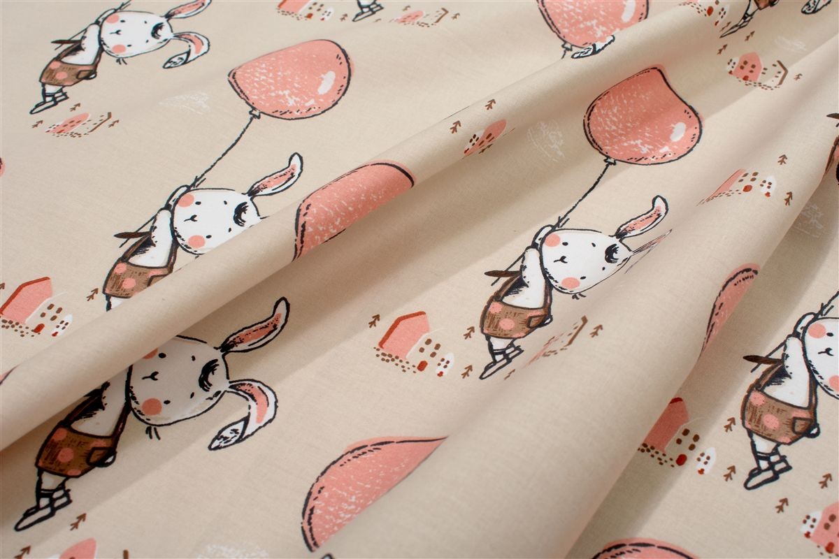 Πάνα Χασές Bebe Βαμβακερή 80x80εκ. Floating Bunny 714 Beige-Salmon DimCol (Ύφασμα: Βαμβάκι 100%, Χρώμα: Σομόν) - DimCol - 31111328082