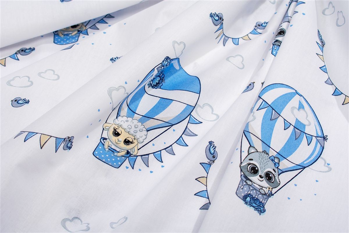 Πάνα Χασές Bebe Βαμβακερή 80x80εκ. The Floating Zoo 596 White-Blue DimCol (Ύφασμα: Βαμβάκι 100%, Χρώμα: Λευκό) - DimCol - 31111328075