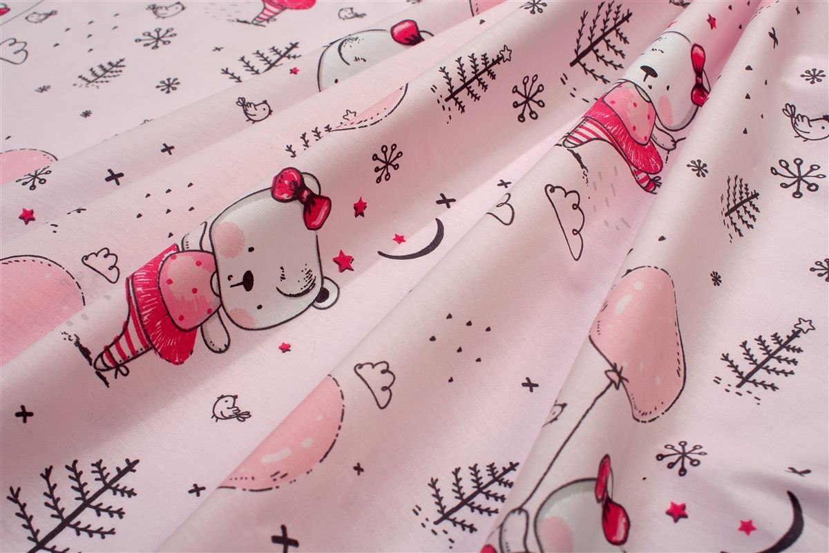 Πάνα Χασές Bebe Βαμβακερή 80x80εκ. Ballerina Bear 598 Pink DimCol (Ύφασμα: Βαμβάκι 100%, Χρώμα: Ροζ) - DimCol - 31111328077