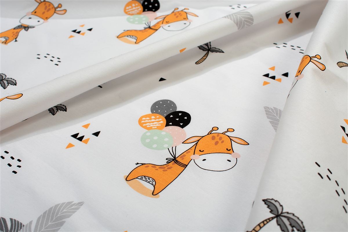 Πάνα Χασές Bebe Βαμβακερή 80x80εκ. Giraffe 599 White-Orange DimCol (Ύφασμα: Βαμβάκι 100%, Χρώμα: Λευκό) - DimCol - 31111328078