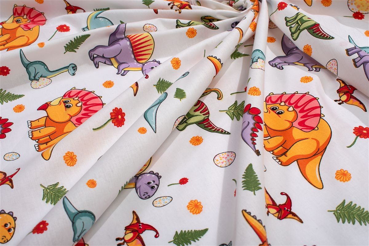 Πάνα Χασές Bebe Βαμβακερή 80x80εκ. Dinosaur 520 White-Orange DimCol (Ύφασμα: Βαμβάκι 100%, Χρώμα: Λευκό) - DimCol - 31111328085