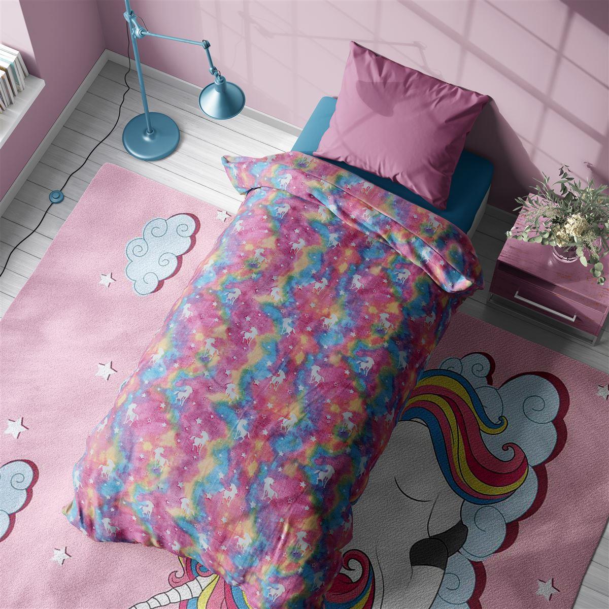 Κουβέρτα Φωσφοριζέ Fleece Μονή 160x220εκ. Unicorn DimCo