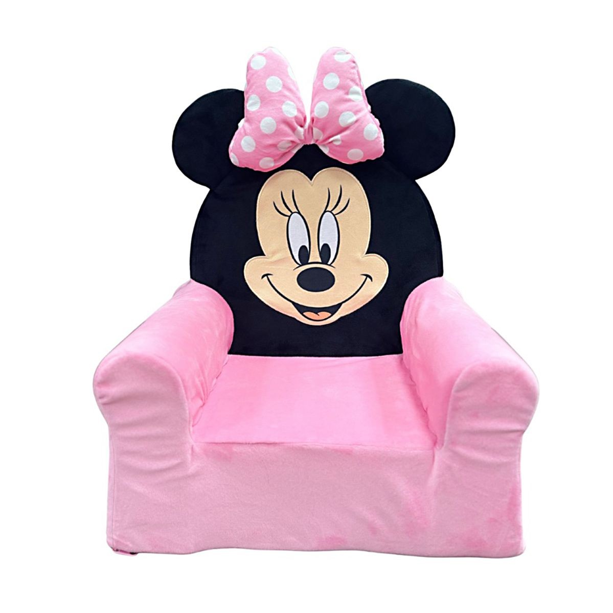 Πολυθρόνα Velboa Disney Home Minnie 49 Pink-Black 34x47x48εκ. Dimcol (Χρώμα: Ροζ, Ύφασμα: Velboa) - DimCol - 52445280004