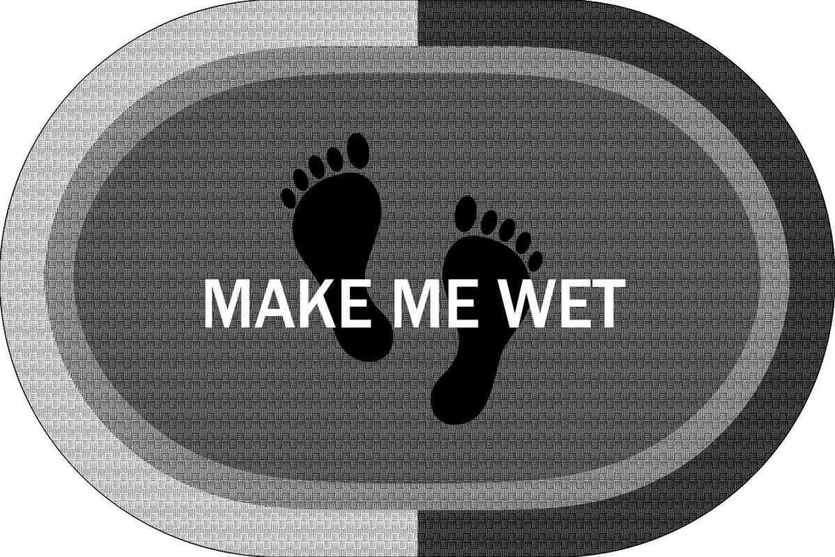 Ταπέτο Μπάνιου Αντιολισθητικό Polyester 50x70εκ. Make Me Wet Grey DimCol (Ύφασμα: Polyester, Χρώμα: Γκρι) - DimCol - 33413047006