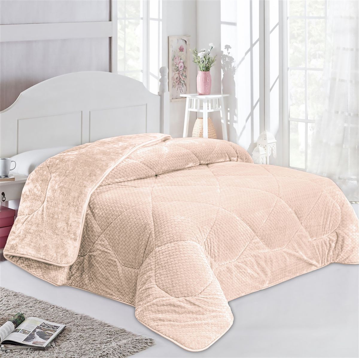 Κουβερτοπάπλωμα Jacquard Waves-Fleece Μονό 160x220εκ. 1960 Mocha DimCol (Ύφασμα: Polyester, Χρώμα: Μόκα, Μέγεθος: Μονά) - DimCol - 33421006055