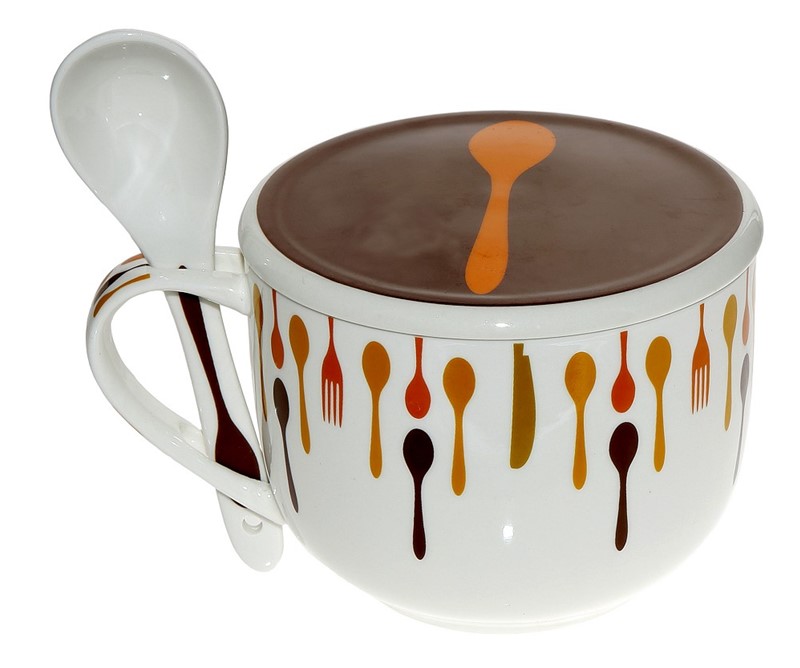 Κούπα Με Καπάκι Και Κουτάλι ESPIEL 12x10εκ. TAB0014 - ESPIEL - TAB0014