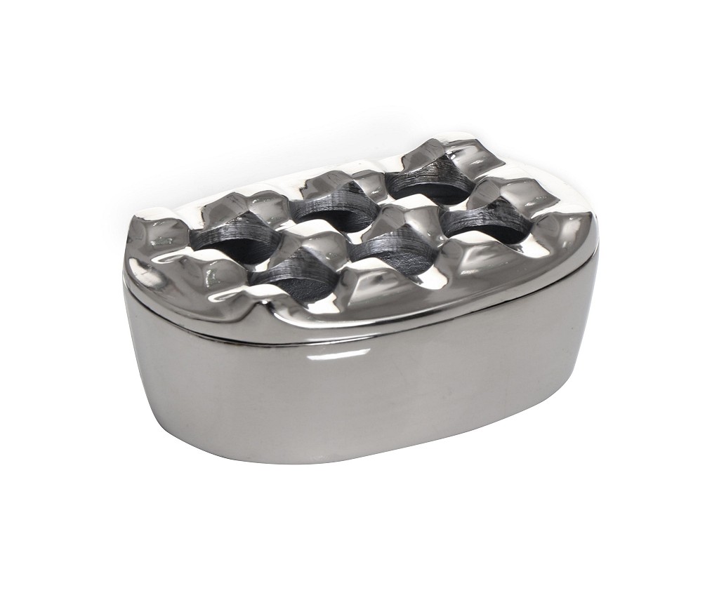 ESPIEL Σταχτοδοχείο Αλουμινίου ESPIEL 11x8x4,5εκ. FLA222 (Υλικό: Αλουμίνιο, Χρώμα: Ασημί ) - ESPIEL - FLA222