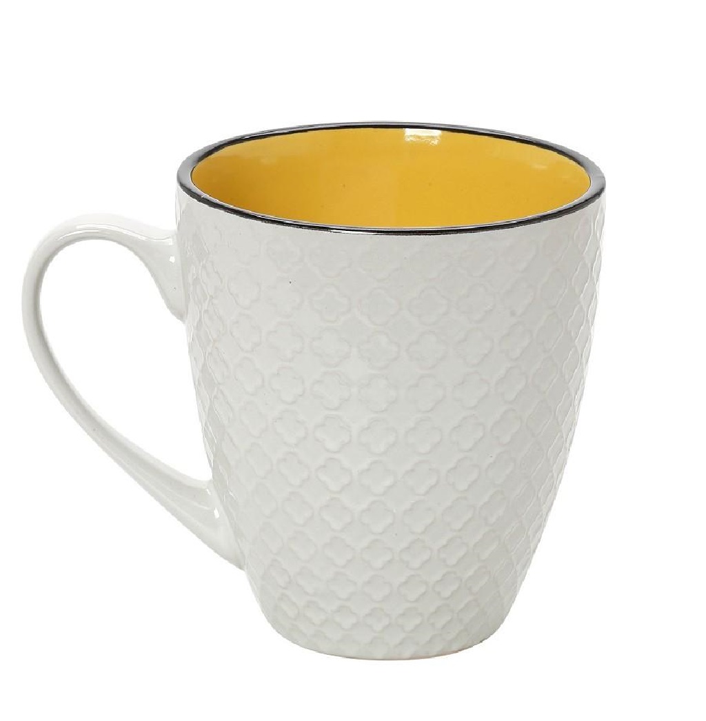 Κούπα Stoneware 560ml Κίτρινο-Κρεμ Cookie Delight ESPIE