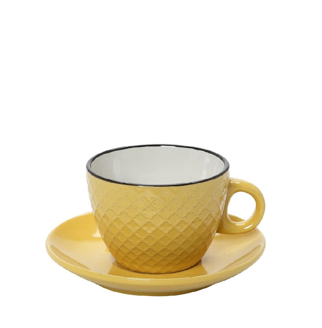 Φλυτζάνι Με Πιατάκι Espresso Stoneware 100ml Κίτρινο-Κρεμ Cookie Delight ESPIEL HUN411K6 (Σετ 6 Τεμάχια) (Χρώμα: Κίτρινο , Υλικό: Stoneware) - ESPIEL - HUN411K6