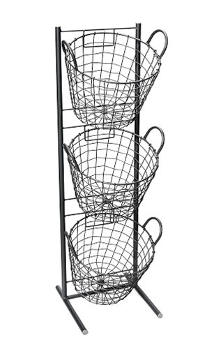 ESPIEL Μανάβης 3 Όροφος Μεταλλικός Μαύρος ESPIEL 29x27x90εκ. AST401 - ESPIEL - AST401