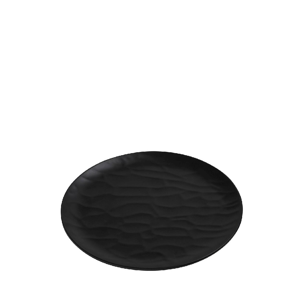 ESPIEL Πιάτο Φρούτου Μελαμίνης Black Wavy Matt ESPIEL 21εκ. MLB343K72-6 (Σετ 6 Τεμάχια) (Υλικό: Μελαμίνη, Χρώμα: Μαύρο, Μέγεθος: Μεμονωμένο) - ESPIEL - MLB343K72-6