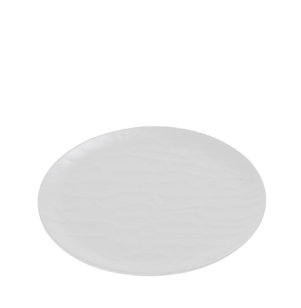 Πιάτο Μελαμίνης Ρηχό Στρογγυλό 25εκ. Wavy Matte White ESPIEL MLW345K48-6 (Σετ 30 Τεμάχια) – ESPIEL – MLW345K48-6