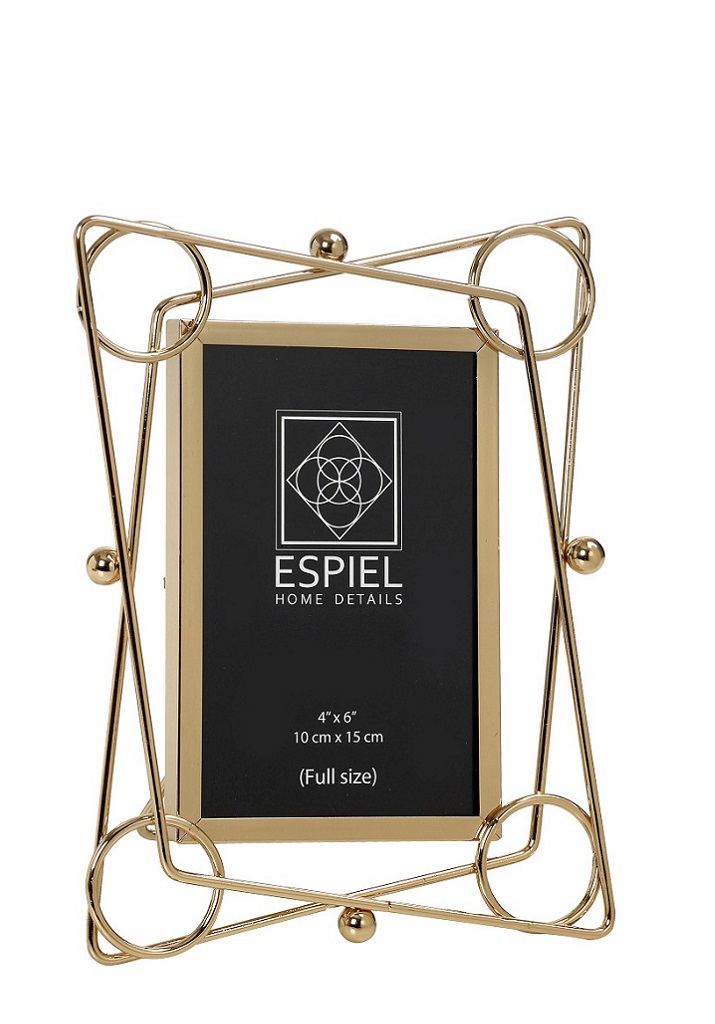 Κορνίζα Μεταλλική Χρυσή ESPIEL 24,8x2,1x19,3εκ. FAM411 (Υλικό: Μεταλλικό, Χρώμα: Χρυσό ) - ESPIEL - FAM411