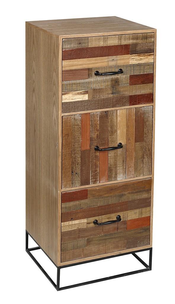 ESPIEL Συρταριέρα Mdf-Ξύλο Ελάτου ESPIEL 40x35x100εκ. FOP214 (Υλικό: Ξύλο) - ESPIEL - FOP214