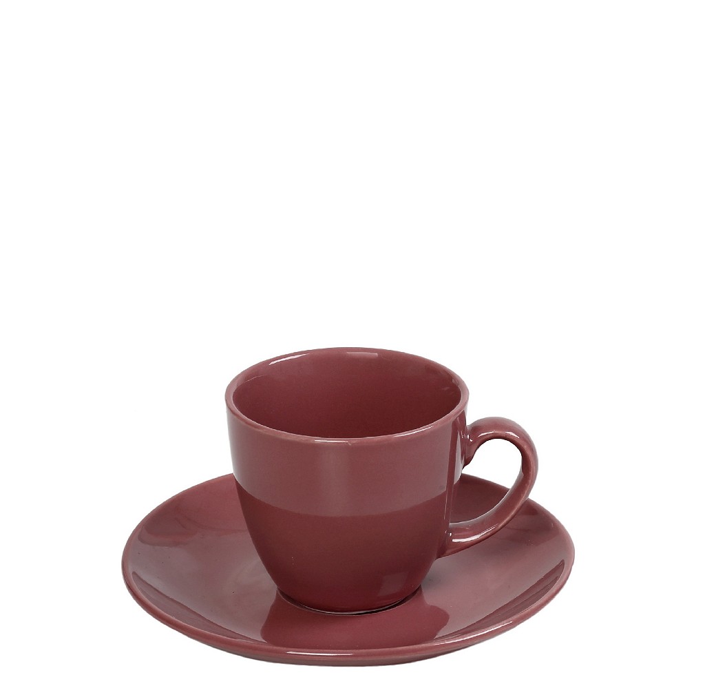 Φλυτζάνι Με Πιατάκι Espresso Stoneware Essentials ESPIEL 90ml OWD101K6 (Σετ 6 Τεμάχια) (Χρώμα: Ροζ, Υλικό: Stoneware) - ESPIEL - OWD101K6 137435