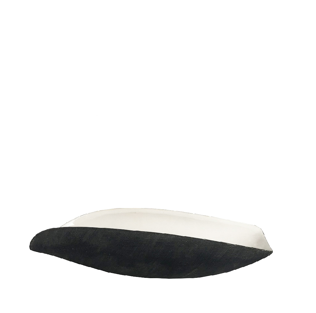 Διακοσμητικό Μπωλ Πορσελάνης Λευκό-Γκρι Ματ ESPIEL 35x8,5x15,8εκ. NFU412 (Υλικό: Πορσελάνη, Χρώμα: Λευκό) - ESPIEL - NFU412