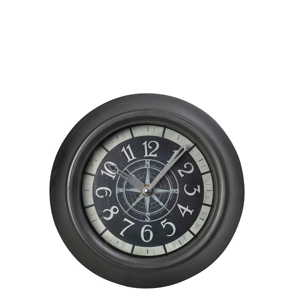 Ρολόι Τοίχου Polyresin Γκρι ESPIEL 23,2x5,4x23,2εκ. ROL602 (Υλικό: Polyresin, Χρώμα: Γκρι) - ESPIEL - ROL602