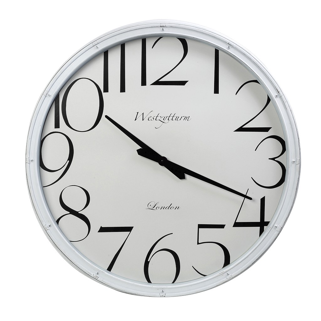 Ρολόι Τοίχου Polyresin Λευκό ESPIEL 76x5,7x76εκ. ROL630 (Υλικό: Polyresin, Χρώμα: Λευκό) - ESPIEL - ROL630