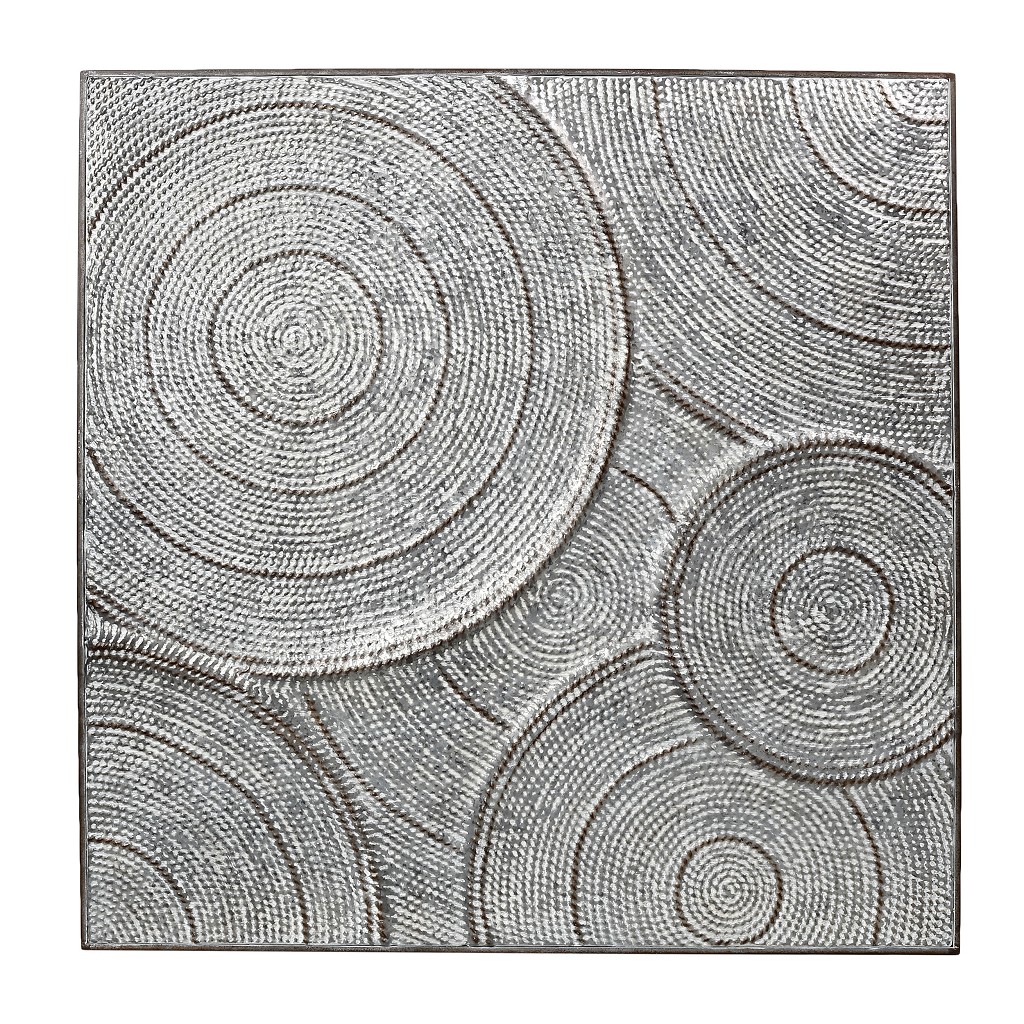 Πίνακας Μεταλλικός Φύλλα Γκρι ESPIEL 93x4x93εκ. ICY156 