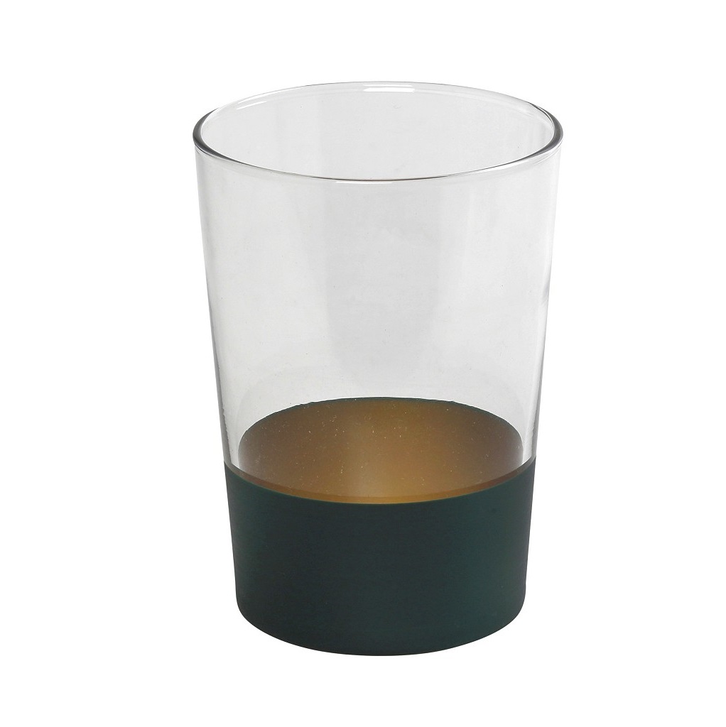 ESPIEL Ποτήρι Νερού Green-Gold Alfa ESPIEL 510ml RAB630K6 (Σετ 6 Τεμάχια) (Υλικό: Γυαλί, Χρώμα: Πράσινο , Μέγεθος: Σωλήνας) - ESPIEL - RAB630K6