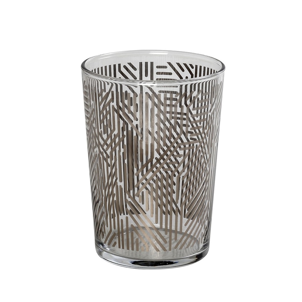 Ποτήρι Νερού Silver Labyrinth ESPIEL 510ml RAB656K6 (Σετ 6 Τεμάχια) (Υλικό: Γυαλί, Χρώμα: Ασημί , Μέγεθος: Σωλήνας) - ESPIEL - RAB656K6