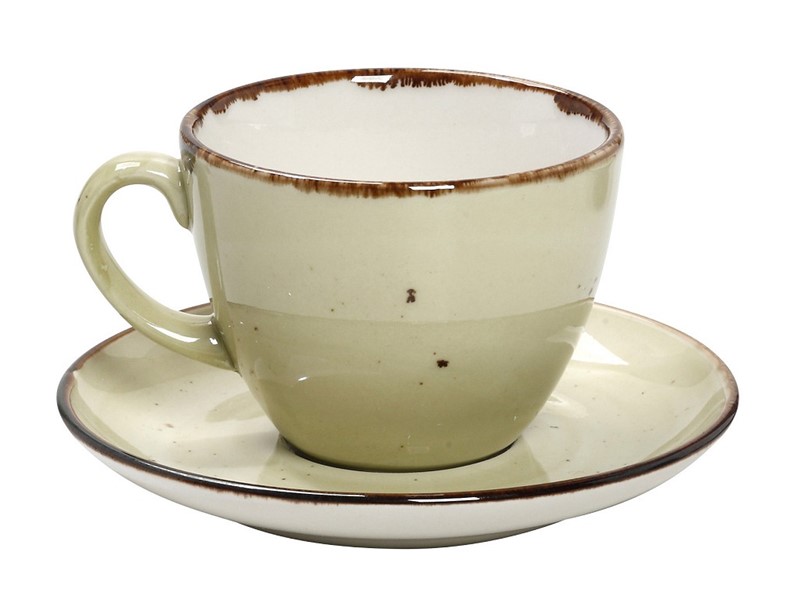 Φλυτζάνι Με Πιατάκι Cappuccino Πορσελάνης 350ml Terra Green ESPIEL TLH110K6 (Σετ 6 Τεμάχια) (Υλικό: Πορσελάνη) - ESPIEL - TLH110K6
