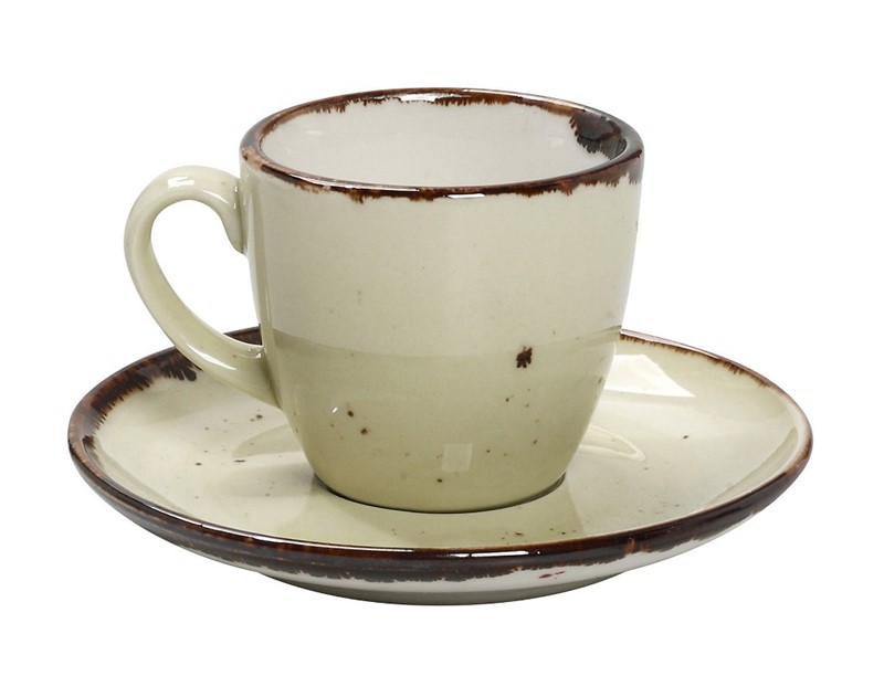 Υαλικά 24home - ΣΗΜΑΝΤΙΚΟ: Σε περίπτωση διαφοράς τιμής από το κατάστημα ισχύει παντα και μόνο η τιμή του καταστήματος Φλυτζάνι Με Πιατάκι Espresso Πορσελάνης 90ml Terra Gree