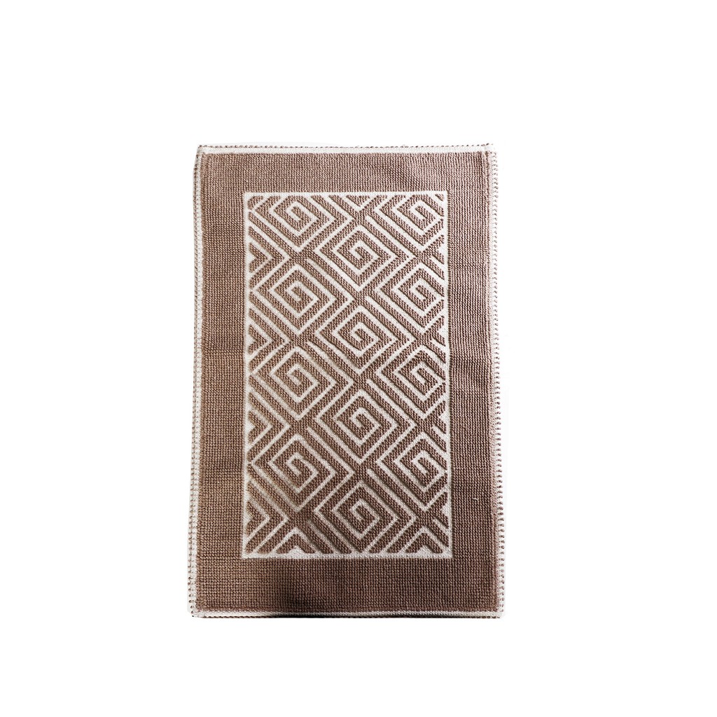 Χαλάκι Polycotton Labyrinth Brown ESPIEL 60x100εκ. LAX2