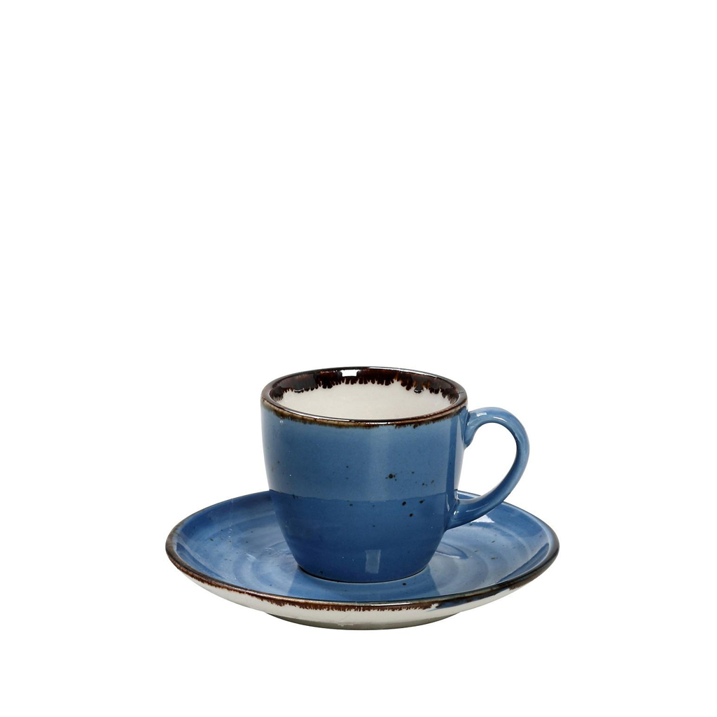 Φλυτζάνι Espresso Με Πιατάκι Πορσελάνης Terra Blue ESPIEL 90ml TLF112K6 (Σετ 6 Τεμάχια) (Υλικό: Πορσελάνη, Χρώμα: Μπλε) - ESPIEL - TLF112K6 173504