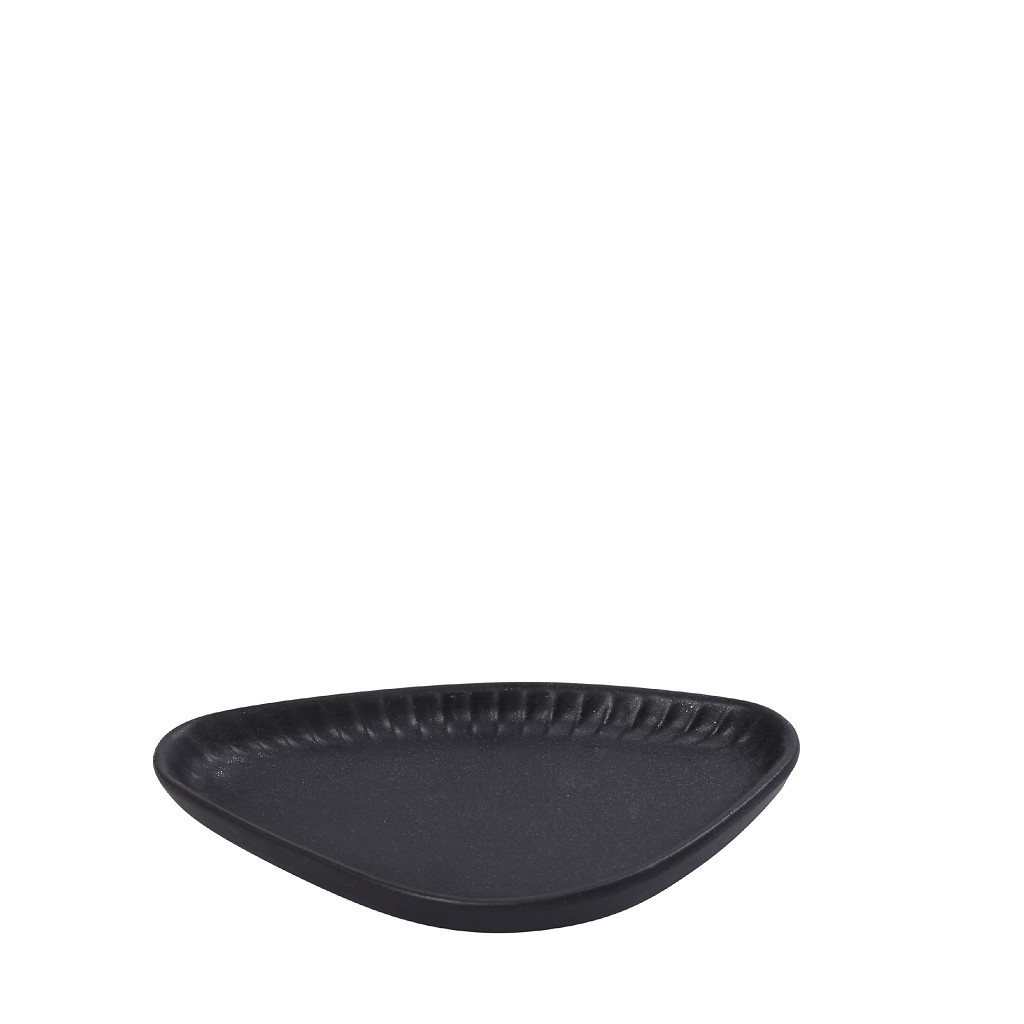 Πιάτο Γλυκού Τριγωνικό Stoneware Gobi Black-Sand Matte ESPIEL 17,5×9,5×2,3εκ. OW2047K6 (Σετ 6 Τεμάχια) (Χρώμα: Μαύρο, Υλικό: Stoneware, Μέγεθος: Μεμονωμένο) – ESPIEL – OW2047K6