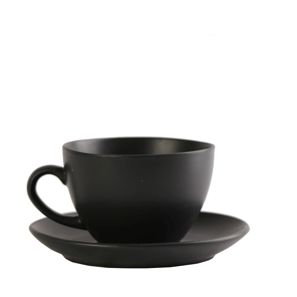 Φλυτζάνι Με Πιατάκι Πορσελάνης Morgan Black ESPIEL 310ml-16×8,5εκ. OW2051K6 (Σετ 6 Τεμάχια) (Υλικό: Πορσελάνη, Χρώμα: Μαύρο) – ESPIEL – OW2051K6