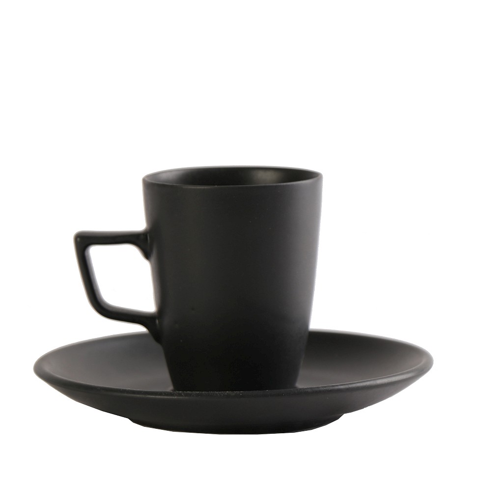 Φλυτζάνι Espresso Με Πιατάκι Πορσελάνης Morgan Black ESPIEL 80ml-12x12x7εκ. OW2052K6 (Σετ 6 Τεμάχια) (Υλικό: Πορσελάνη, Χρώμα: Μαύρο) – ESPIEL – OW2052K6