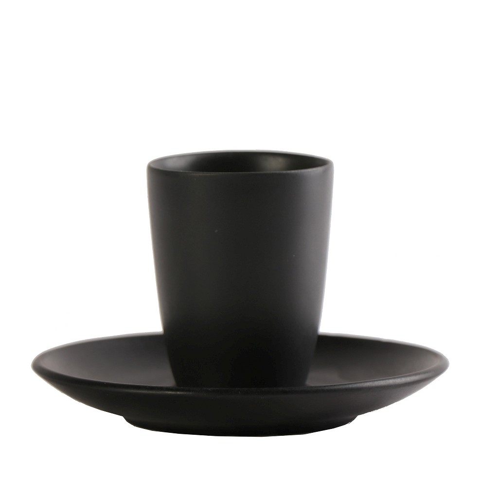 Φλυτζάνι Espresso Με Πιατάκι Πορσελάνης Morgan Black ESPIEL 80ml-12x12x7εκ. OW2053K6 (Σετ 6 Τεμάχια) (Υλικό: Πορσελάνη, Χρώμα: Μαύρο) – ESPIEL – OW2053K6