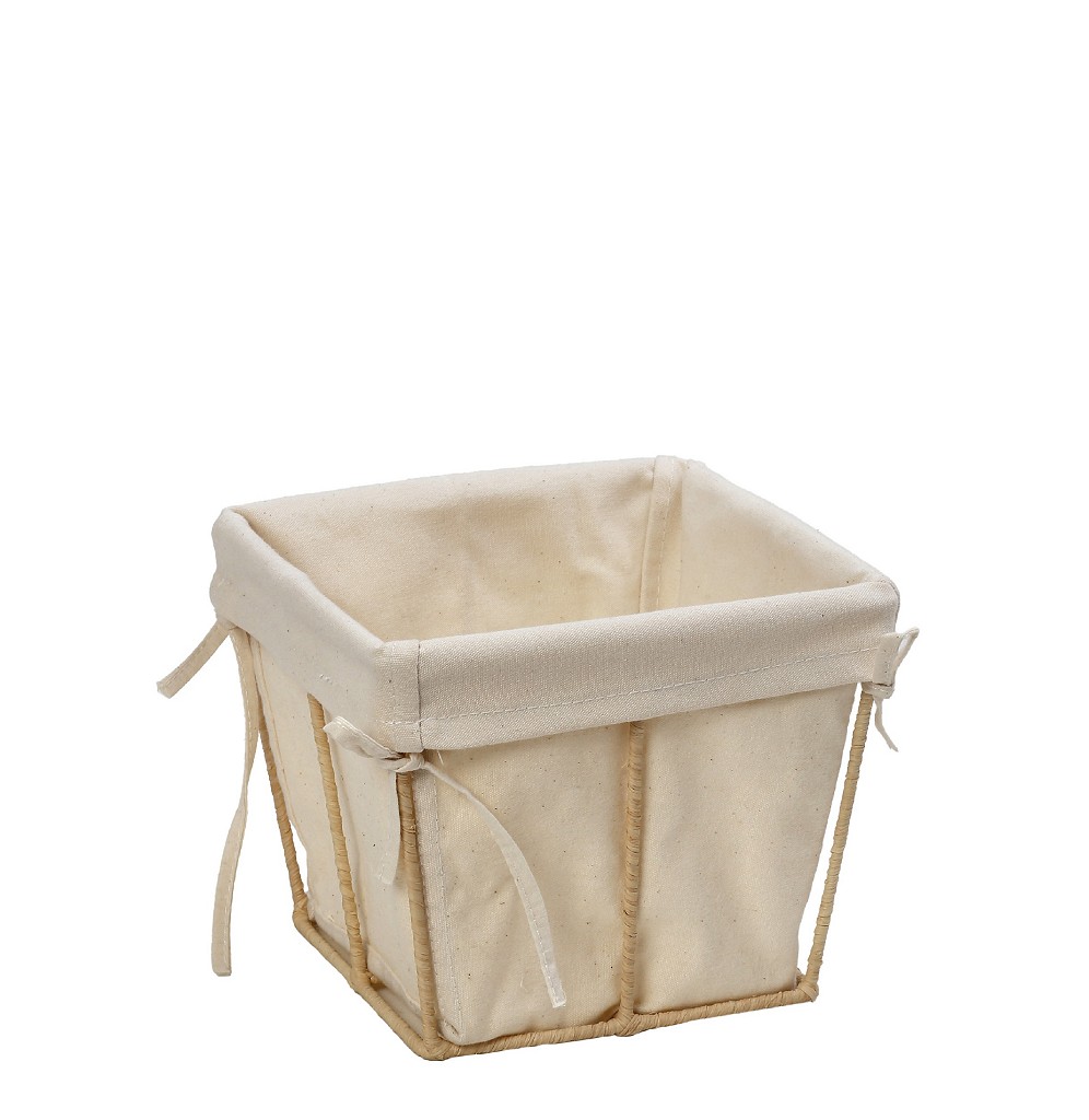 Ψωμιέρα Με Stand Cotton-Ψάθινη Μπεζ ESPIEL 12x12x9,5εκ. AMN115 (Ύφασμα: Βαμβάκι 100%, Υλικό: Ψάθινο, Χρώμα: Μπεζ) – ESPIEL – AMN115