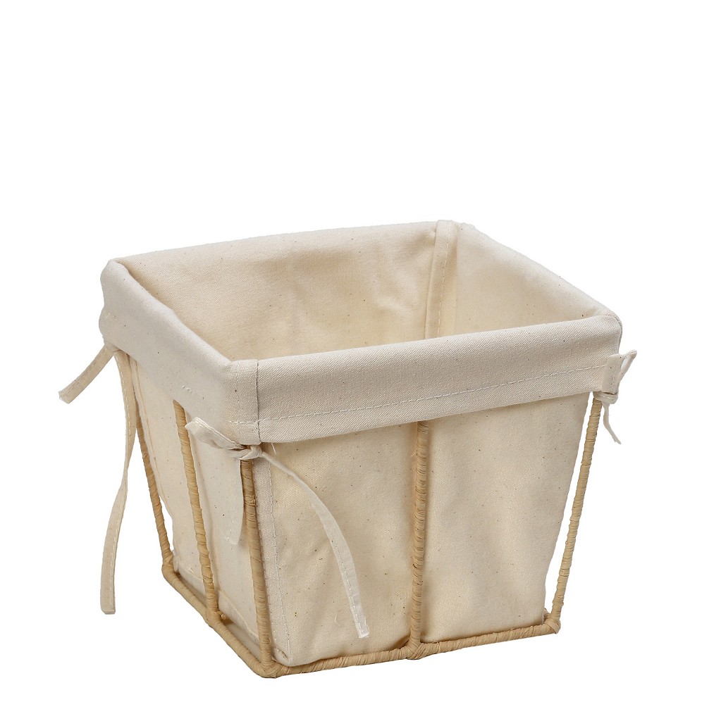 ESPIEL Ψωμιέρα Με Stand Cotton-Ψάθινη Μπεζ ESPIEL 15x15x11,5εκ. AMN116 (Ύφασμα: Βαμβάκι 100%, Υλικό: Ψάθινο, Χρώμα: Μπεζ) - ESPIEL - AMN116